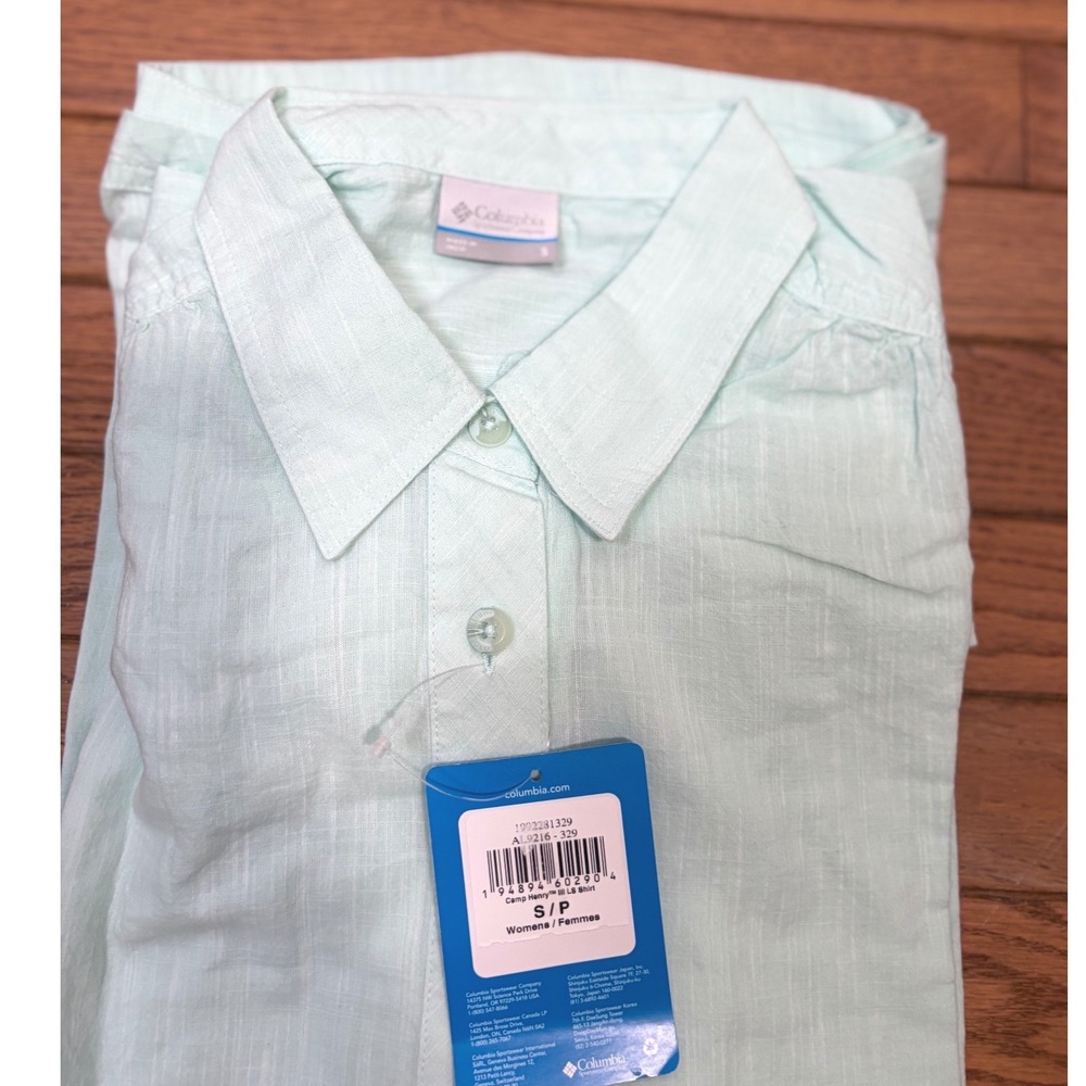Columbia Camp Henry III Shirt Womens XL Mint Green New Long Sleeve AL9216-329 - Picture 6 of 6